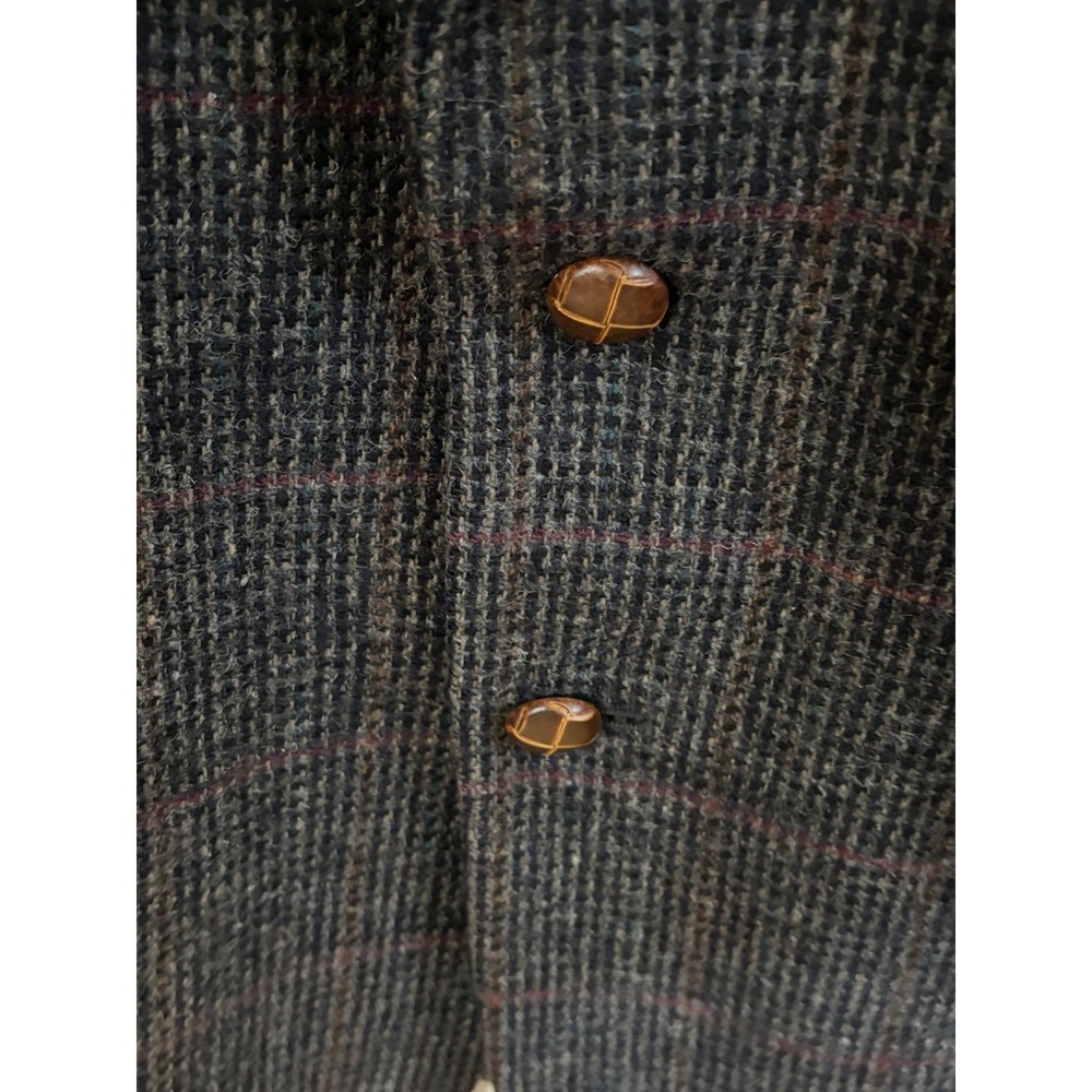 Vintage Boston Traders Poland 100% Pure Wool Blazer Leather Button‎ S-44 - Picture 6 of 7